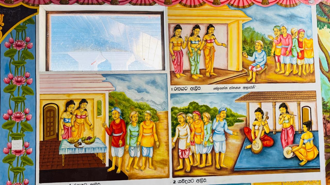 Jataka story murals inside the Budu Medura